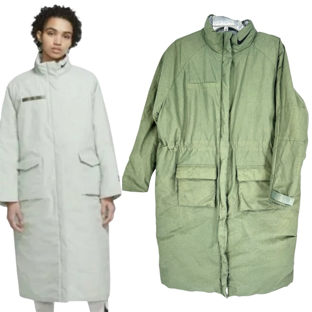 Nike Sportswear Therma-FIT Repel Parka Long Line Green Size XL Sporty Ski Winter